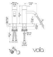 MEDIDAS MONOMANDO LAVABO HV1 VOLA